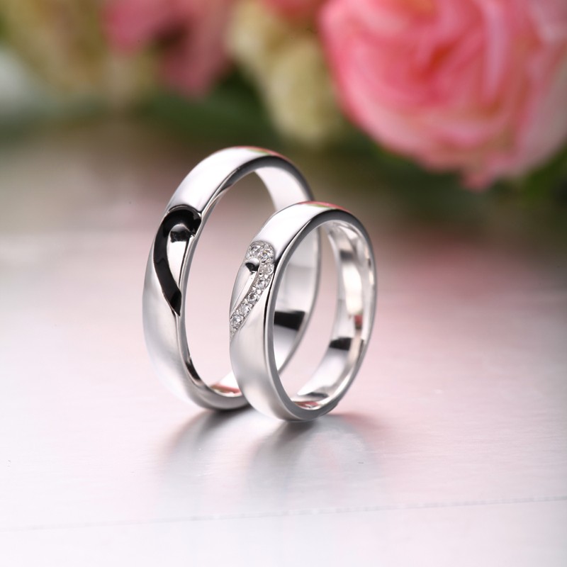 white gold couple ring price