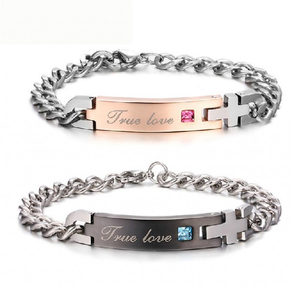 New Simple Style Stainless Steel Cross True Love Engraved New