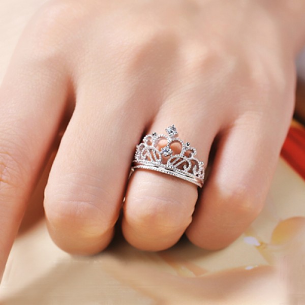 exquisite princess crown cubic zirconia 925 sterling silver wedding ring engagement ring - Crown Wedding Rings exquisite princess crown cubic zirconia 925 sterling silver wedding ring engagement ring - Crown Wedding Rings