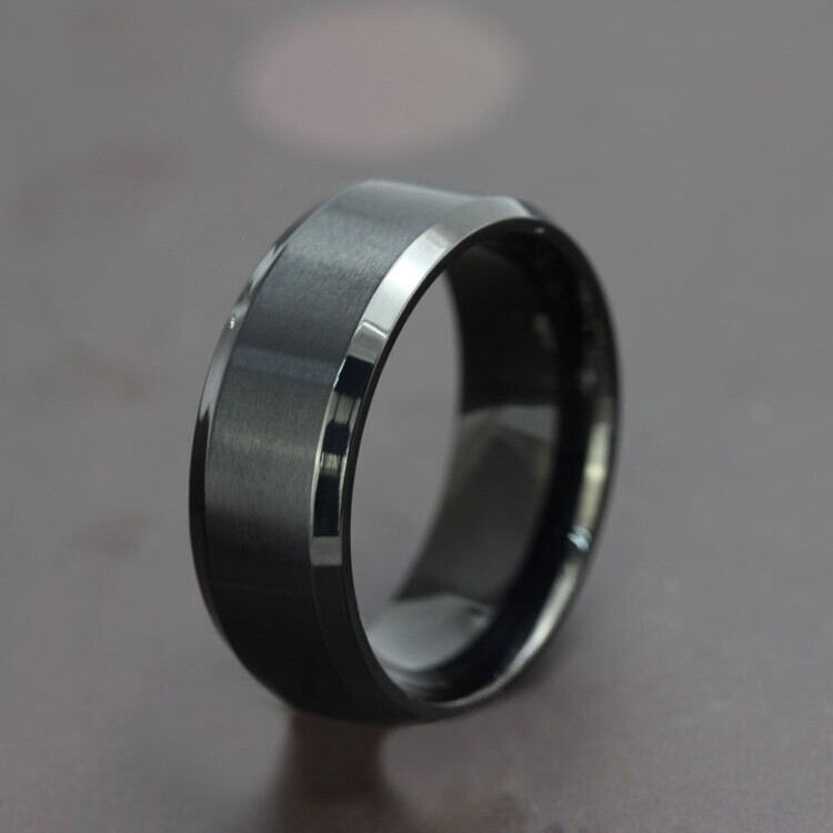 Simple Design Black Titanium Steel Men S Ring