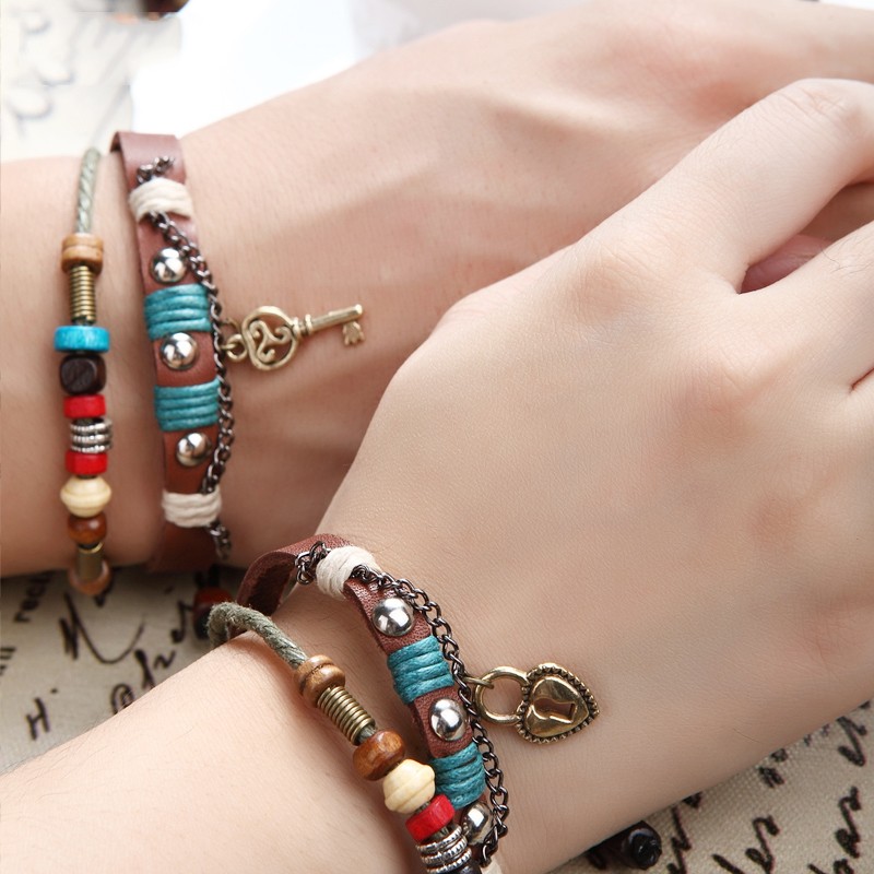 Handmade Brown Leather Belt With Rivets Key And Lock Lover S Handmade Brown Leather Belt With Rivets Key And Lock Lover S Bracelets Price For A Pair