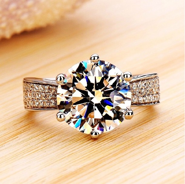 SONA diamond ring  one karat diamond ring  female luxury  