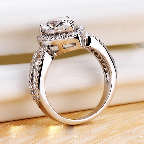 Charming Water Drop Designed Cut Out Wedding Ring - Engagement Rings