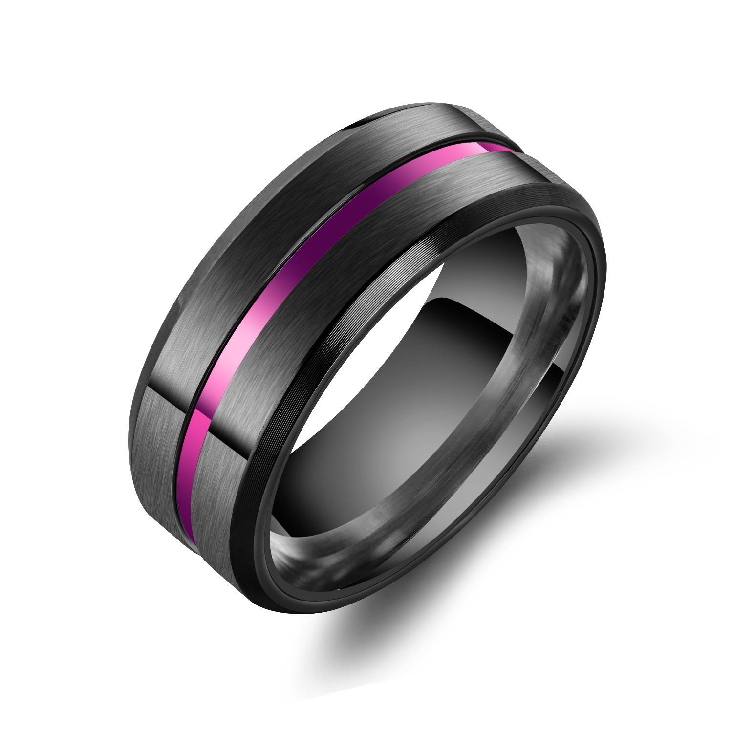 Fashion 8MM Color Titanium Steel Ring for Men