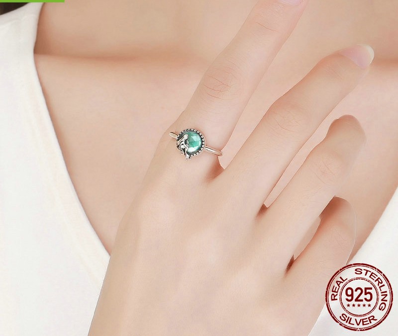 Personalized 925 Sterling Silver Cubic Zirconia Mermaid Ring