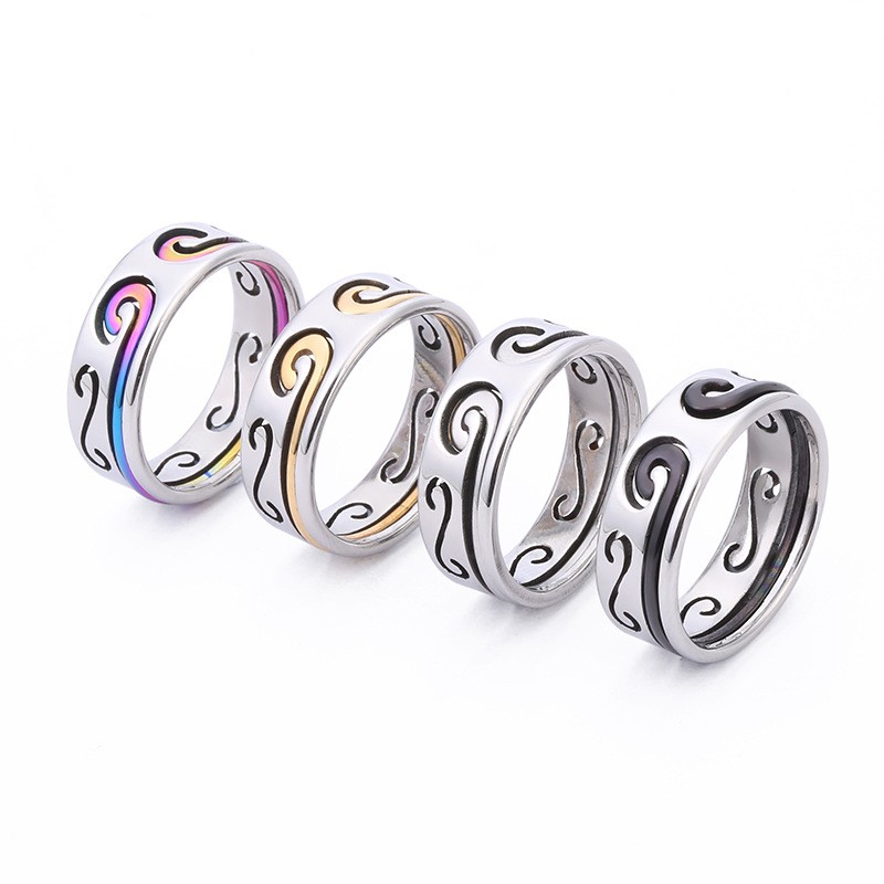 Sun Wukong Tightening Spell Ring Stainless Steel 2 in 1 For Women Men