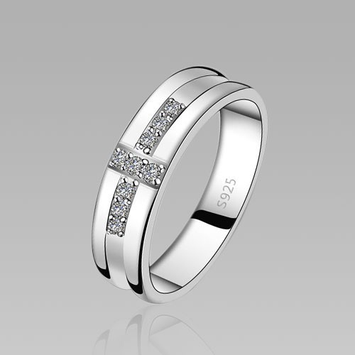 AMDXD Jewelry Men Wedding Rings Sterling Silver Cross Twisted Design Ring,Adjustable Ring