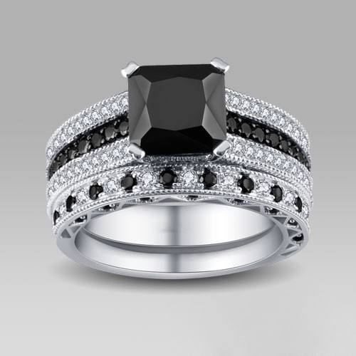 HMILYDYK Jewelry Womens 925 Sterling Silver Plated Cubic Zirconia Couples Ring Engagement Wedding Band HMILYDYK Jewelry Womens 925 Sterling Silver Plated Cubic Zirconia Couples Ring Engagement Wedding Band