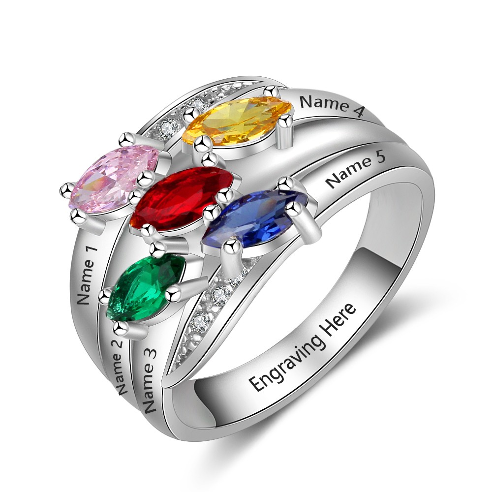 Aurora Birthstone Ring (Choose 1   6 Rings)   Us Ring Size 4 46 8mm I