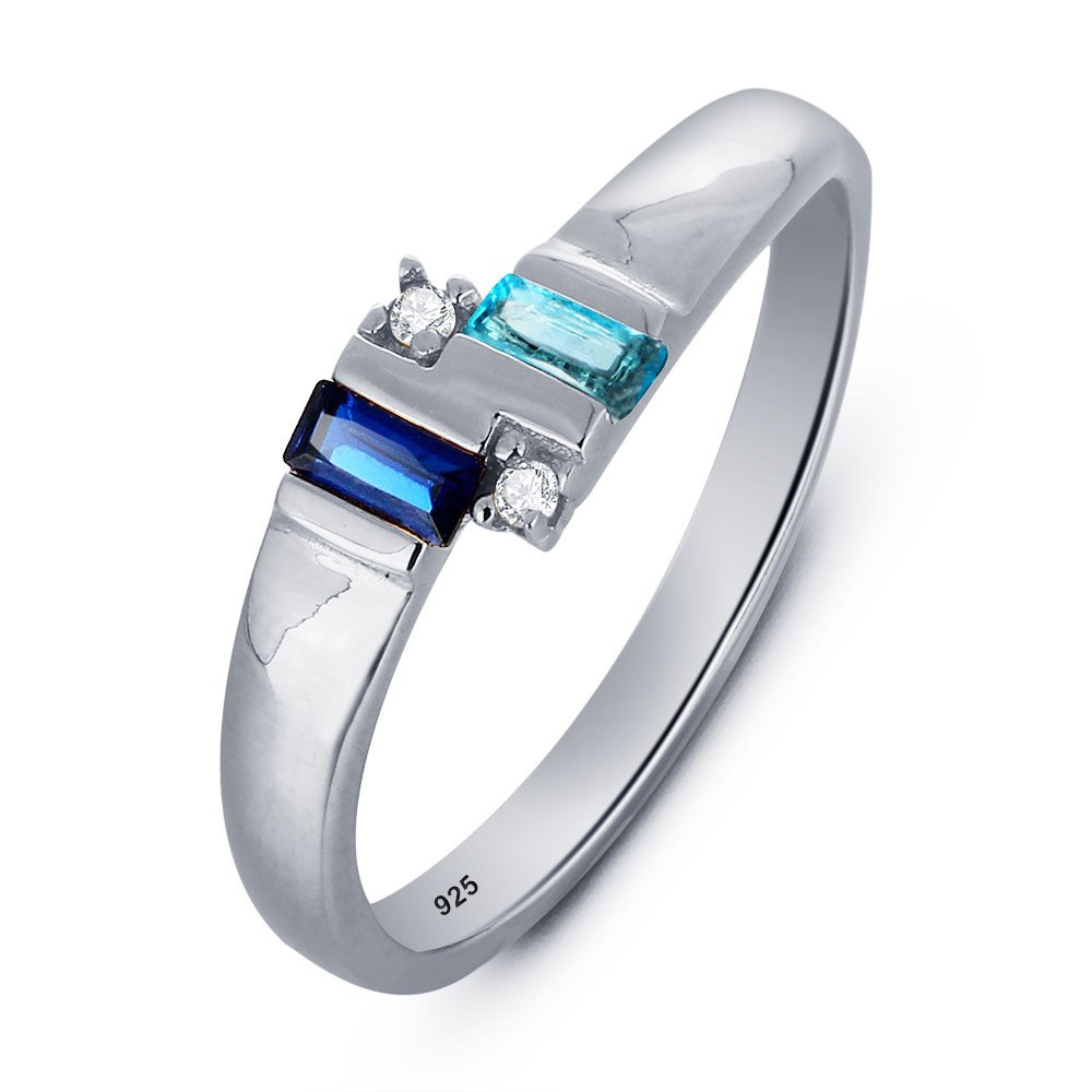 Europe Style Beautiful 925 Sterling Silver Inlaid Cubic Zirconia Engagement Ring