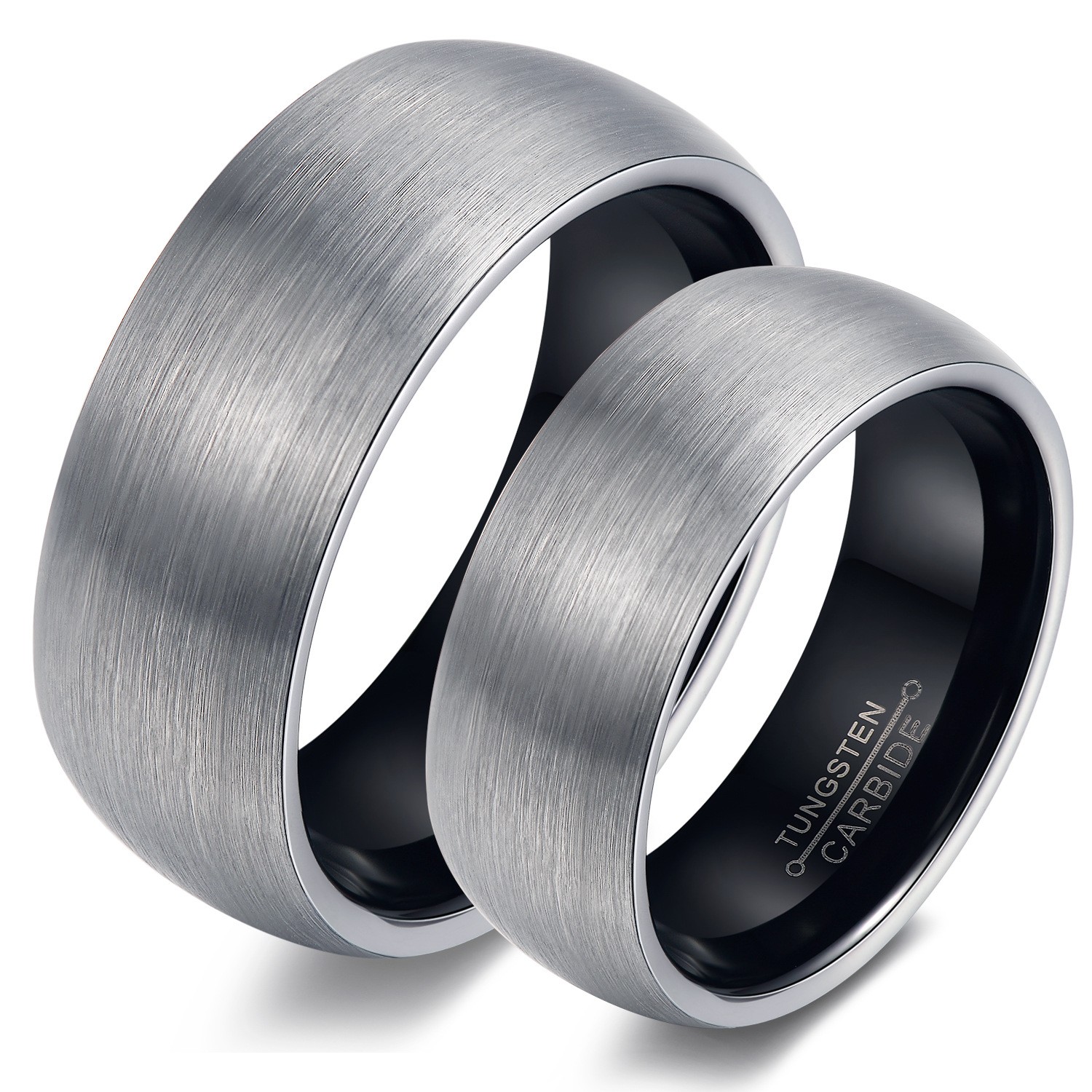 New Desgin Round Rose Gold Black Men Rings Tungsten