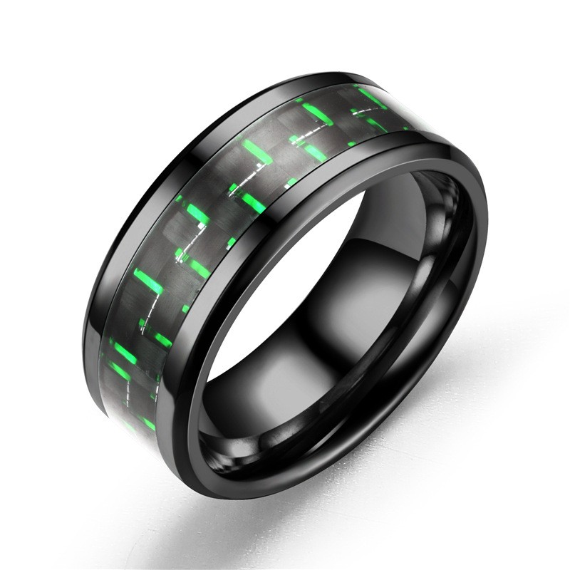 Personalized Titanium Steel Black Men Rings