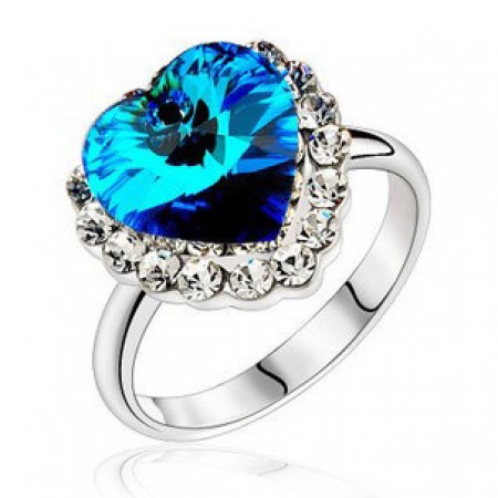 women's blue diamond ring