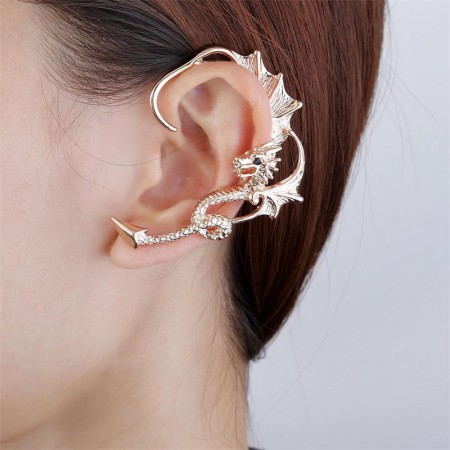 Super Cool Flying Dragon Gold Plated Alloy Woman's Ear Cuff
