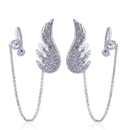 Luxury Angel wings Alloy Crystal Stud Earring For Women's