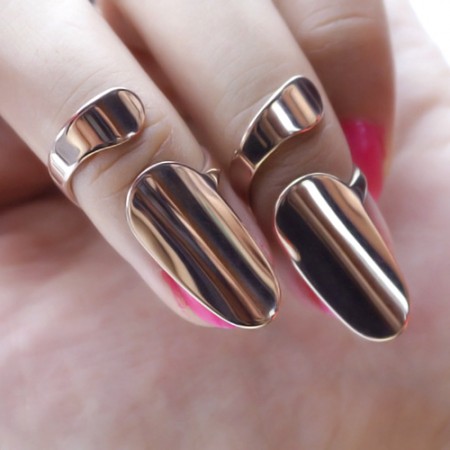 Nail Rings Art Jewinston Fashion Simple Rose Gold Plated Anium Steel Opening Nail Ring For Women