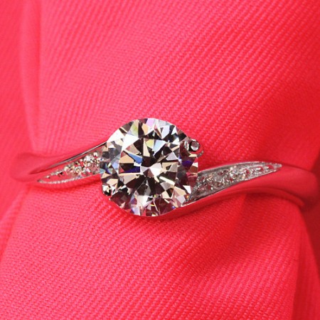 Beautiful NSCD Simulated 0.5 Carat Diamond Ring Engagement Wedding 