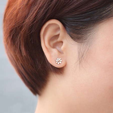 Earrings Stainless Steel RoseGold Colour,Daisy Earrings