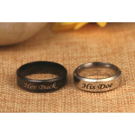 His Doe Her Buck Titanium Couple Rings (Price for a Pair)