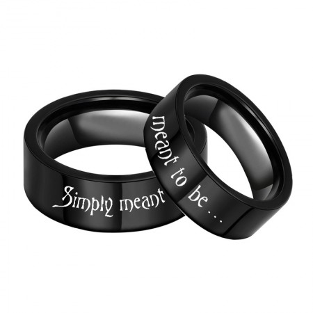 Simple meant to be Black Titanium Couple Rings (Price for a Pair)