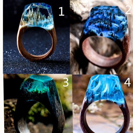 20 Colors Secret Wood Resin Rings