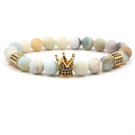 Amazing Frosted Stone Crown-Shaped Elastic Bracelet