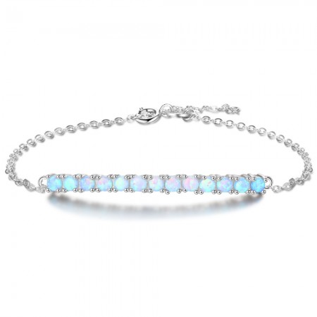 Unique Swing Charm Opal Bracelet For Womens In Sterling Silver