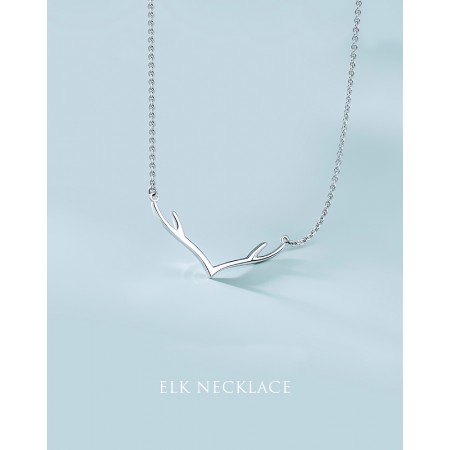 Elk Silver Necklace Korean Fashion Simple and Short Necklace