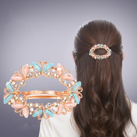 Hair Clip Fashion Flower Barrette Clamp Hairpin Women Blue Crystal Rhinestone Hair Clip Fashion Flower Barrette Clamp Hairpin Women Blue Crystal Rhinestone