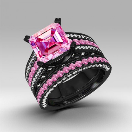 black and pink ring