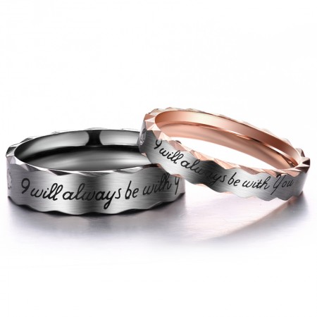 "I will Always be with You"Fashionable 316L Titanium Stainless Steel CZ Couple Rings (Price For a Pair)