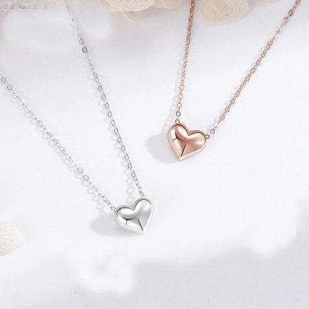 Rose Gold/Sliver Heart 925 Sterling Silver Necklace For Women