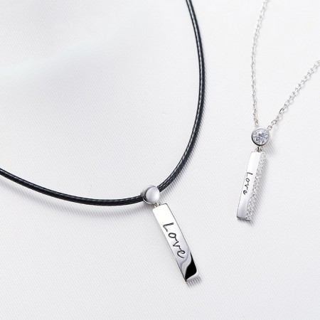 Elegant Fashion 925 Silver Simplicity Letter "Love" Lover Necklaces