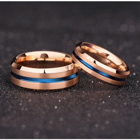 Rose Gold Tungsten Promise Rings Wedding Band Rings Couple