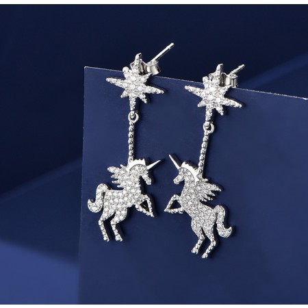 2019 New Unicorn Earrings Sterling Silver One Pair Earrings For