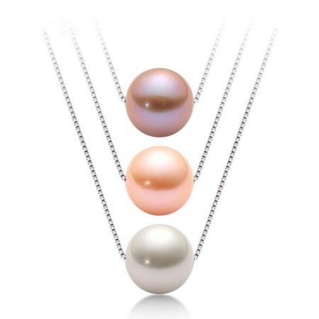 Pearl Necklace 8mm Genuine Freshwater Pearl in Sterling Silver Necklace Fine Jewelry for Women