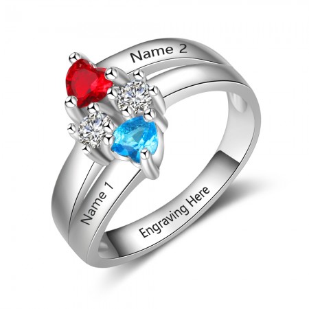 Birthstone Rings Mothers Rings 925 Sterling Silver Personalized
