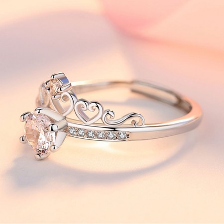 Rose Gold Silver Crown Tredy Creative Compromise Ring Lady Rose Gold Silver Crown Tredy Creative Compromise Ring Lady