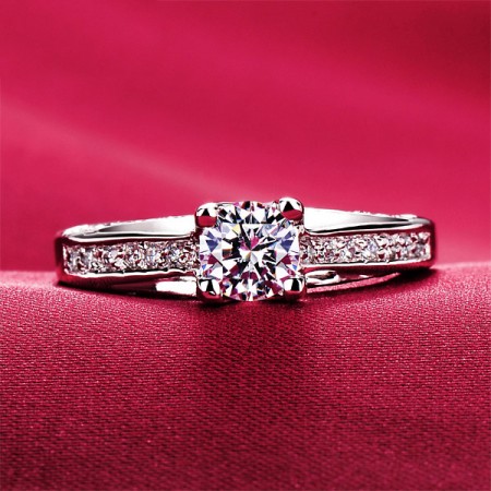 0.39 Carat Simulated Diamond Engagement/Wedding/Promise Ring For Her