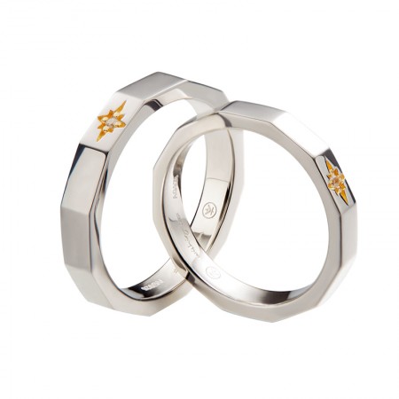 Wishing Star s925 Sterling Silver 5A Zircon Lovers Couple Rings