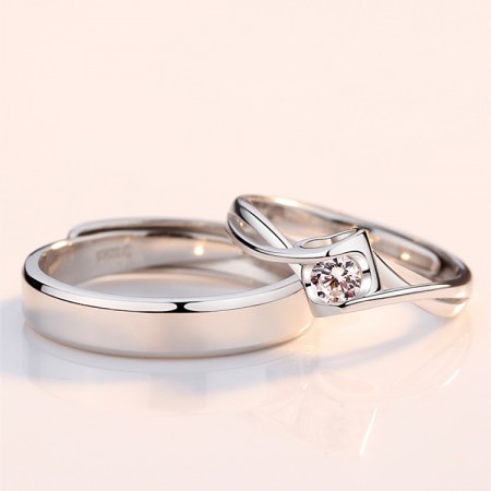 Engravable Infinity Matching Promise Rings For Couples In Sterling Silver