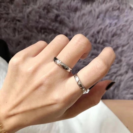 Adjustable Couples and Friendship Sun And Moon Matching Promise Rings Pair