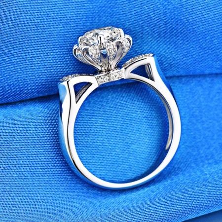 1.0 CT 925 Silver Platinum Plated Round Simulated Diamond Promise/Wedding/Engagement Ring For Women Girl Friends Valentine's Day Gift