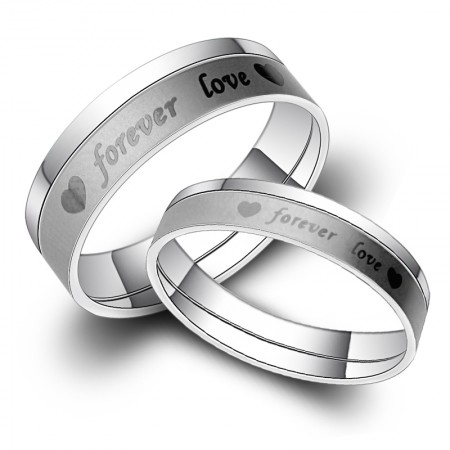 Forever Love Titanium Steel Couple Rings For Lovers(Price For a Pair)