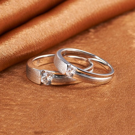 Dull Polish Platinum Plated 925 Sterling Silver Lover Rings Price