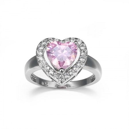 New Arrival Silver Heart Promise Engagement Ring Heart Rings