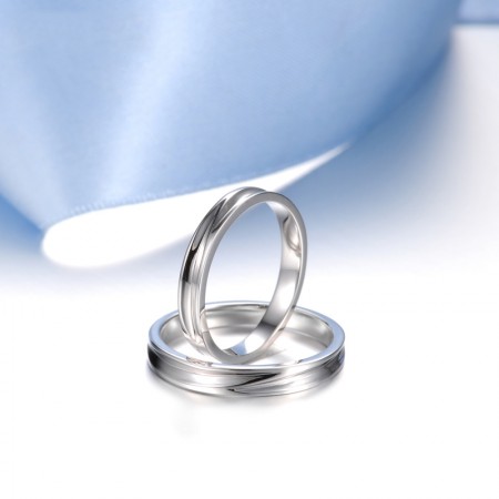 925 Silver Simple Original Engraved Couple Rings 