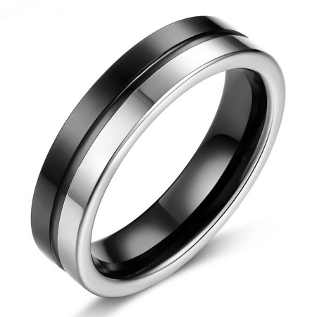 Creative Black And White Tungsten Ring