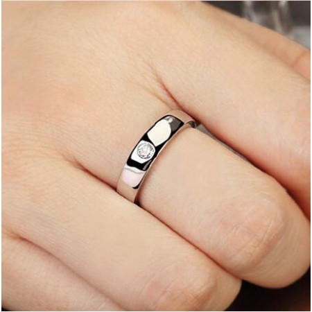 Bishilin Silver Plated Ring for Men U Shape Partner Rings Silver Size 12 