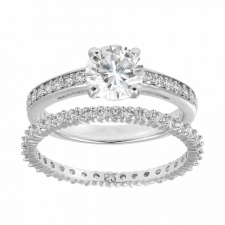 Transparent Crystal Texture Romantic Engagement Ring